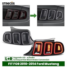 Upgrade Led Tail Lights For 2010-2014 Ford Mustang Wsequential Black Brake Pair
