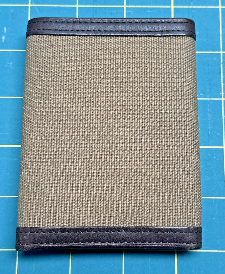 Ralph Lauren Chaps тройного сложения холст и кожаный бумажник новый - Изображение 2 из 3