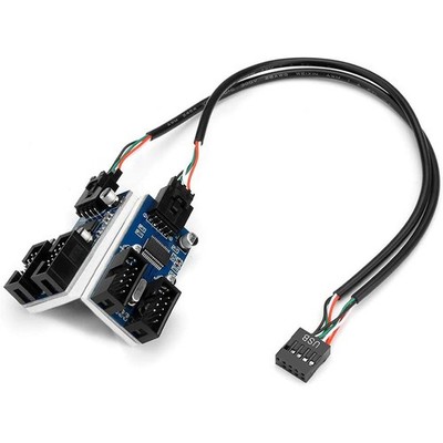 1 auf 2 Motherboard USB 9 Pin Header Splitter Kabel USB2.0 HUB Connector Adapter