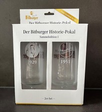 Bitburger Glas Set Historie-Pokal 2 Biergläser Sammelglas Tulpe Ritzenhoff