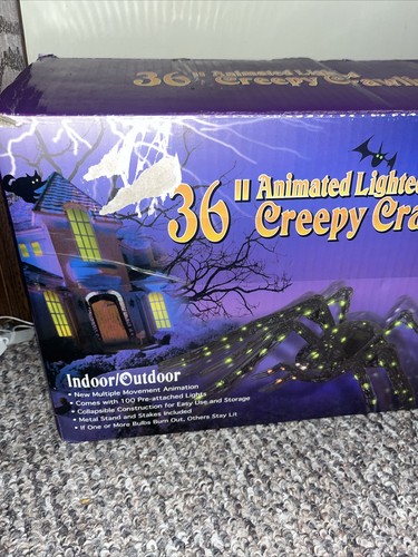 Halloween Animated Lighted 36" creepy crawling spider SWC Moves! - Picture 2 of 9