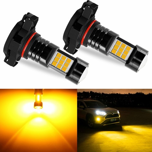 JDM ASTAR 2x 1600LM PSX24W 2504 Amber 27-SMD LED Fog Light Bulbs with Projector - Bild 1 von 9