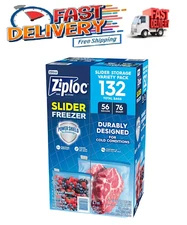 Ziploc Slider Freezer Bags, Variety Pack, 132 ct.