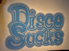 DISCO SUCKS 1970's VINTAGE ANTI ROCK ROLL IRON ON TRANSFER -NICE, B-14