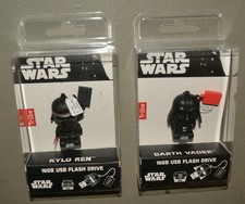 Two 16GB Star Wars flash drives - Darth Vader  Kylo Renn - NEW  SEALED