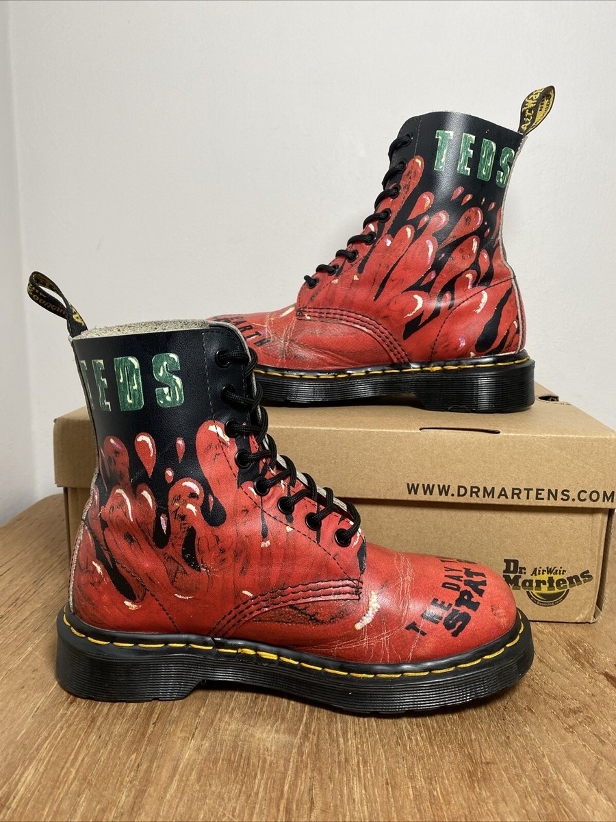 Dr Martens 1460 Pascal RARE Demented Are Go Day The Earth Spat Blood UK 4  EU 37