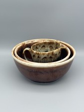 Set of 3 VTG Canonsburg Ironstone Drip Glaze ...