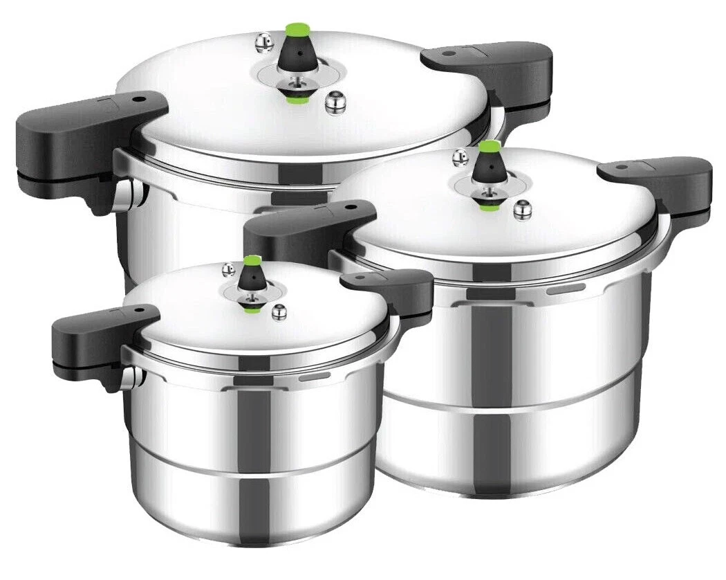 16L/18L Induction Base Aluminium Pressure Cooker X-Large Family Size Steamer New
