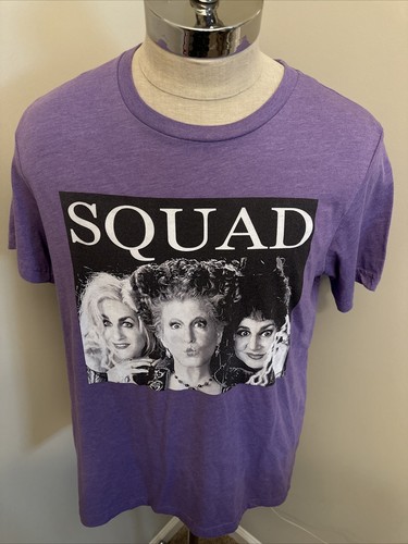 Sanderson Sisters Squad Bleached T-Shirt - Women's Halloween Hocus Pocus Shirt, Grey, Small