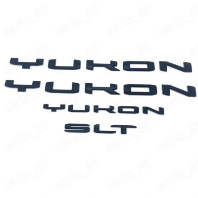 Matte Black Door Rear Yukon Emblems Letters kit 2021-2025 GMC Yukon SLT Yukon XL
