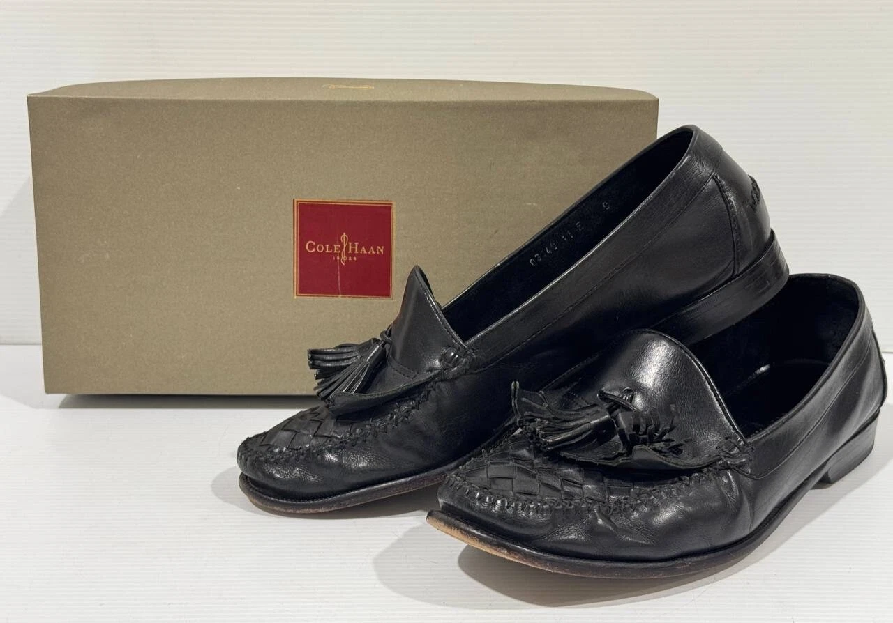 NIKE Scarpe Cole Haan Resort 11 mocassini penny in pelle marrone intrecciato nappa