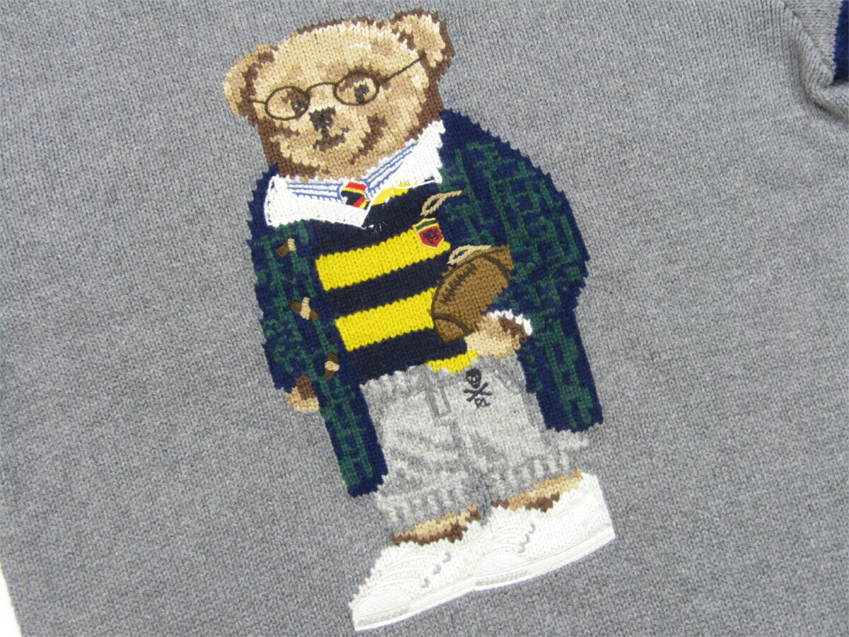 Polo Ralph Lauren BOY'S KID'S Crewneck Polo Bear Sweater Preppy Bear ...