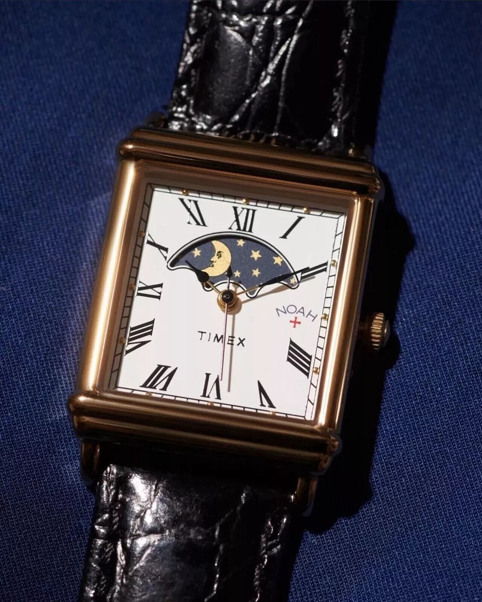 Noah x Timex Sun And Moon Watch Black & Gold Quartz Movement