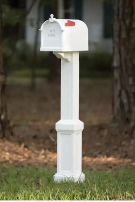 Postal Pro PP3400WHM Craftsman Mailbox Post Kit, White