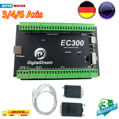 DE丨EC300 6-Achsen Mach3 CNC Motion Controller Karte Ethernet Fräsmaschine 300KHz