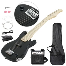 30 Inch Beginner Electric Guitar Package Kit with Amp Accessories Zeny Black