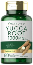 Yucca Root Capsules 1000mg | 120 Count | Non-GMO, Gluten Free | By Carlyle