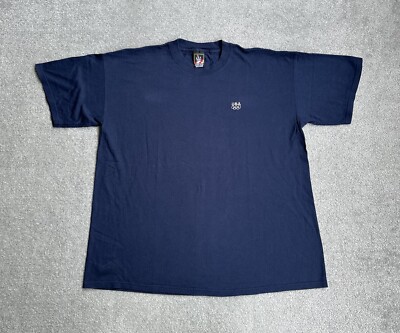J. C. PENNEY Herren T-Shirt Kurzarm 2XL USA Logo Retro Olympic Vintage 8210 Blau