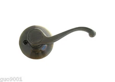 Dummy Antique Brass Lever Handle Closet Door Lock lockset Left & Right LH RH