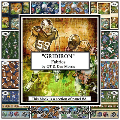 QT DAN MORRIS ''GRIDIRON'' FOOTBALL FABRICS SELECTION