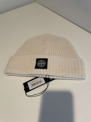 Stone Island 7915N22C3 Berretto Beanie Hat 100% Virgin Wool BLACK 
