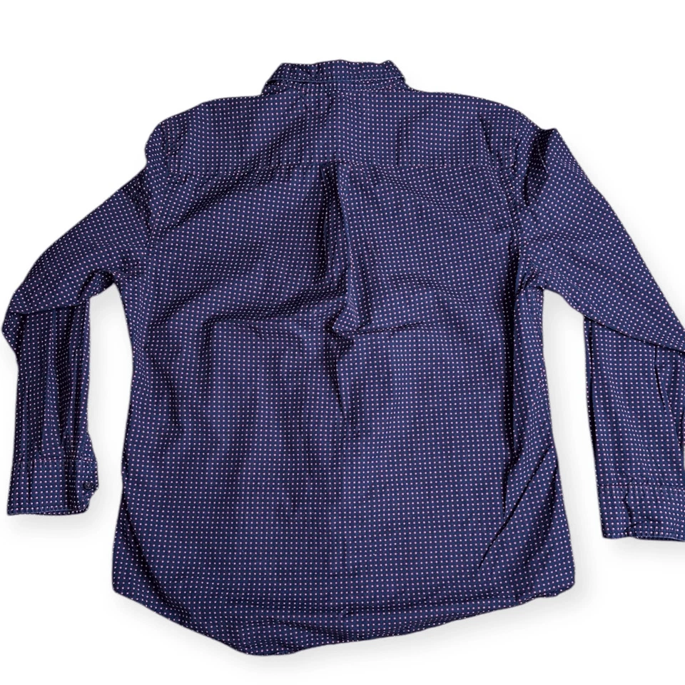 Camisa con botones manga larga estampado de lunares rojo azul marino TOMMY HILFIGER para hombre Foto 2 de 4