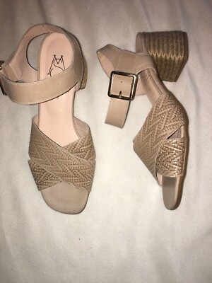 Marroqui sanchez Soft Leather Taupe Wedge Heels Size 37 US 6.5 