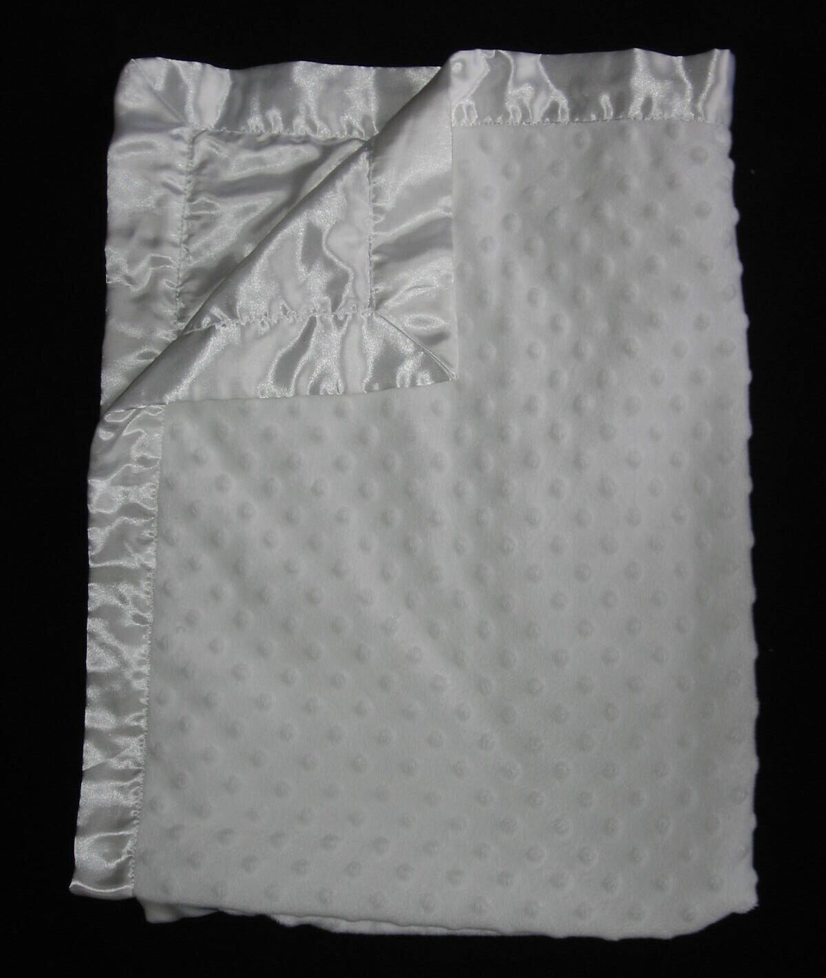 Baby Starters Blanket White Minky Raised Dots Satin 2015