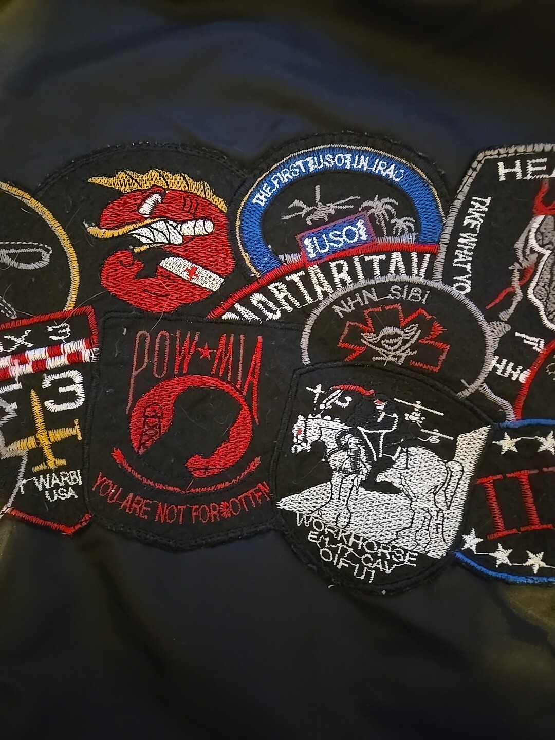 American Stitch Black Jacket L Patchwork Nylon Bo… - image 14