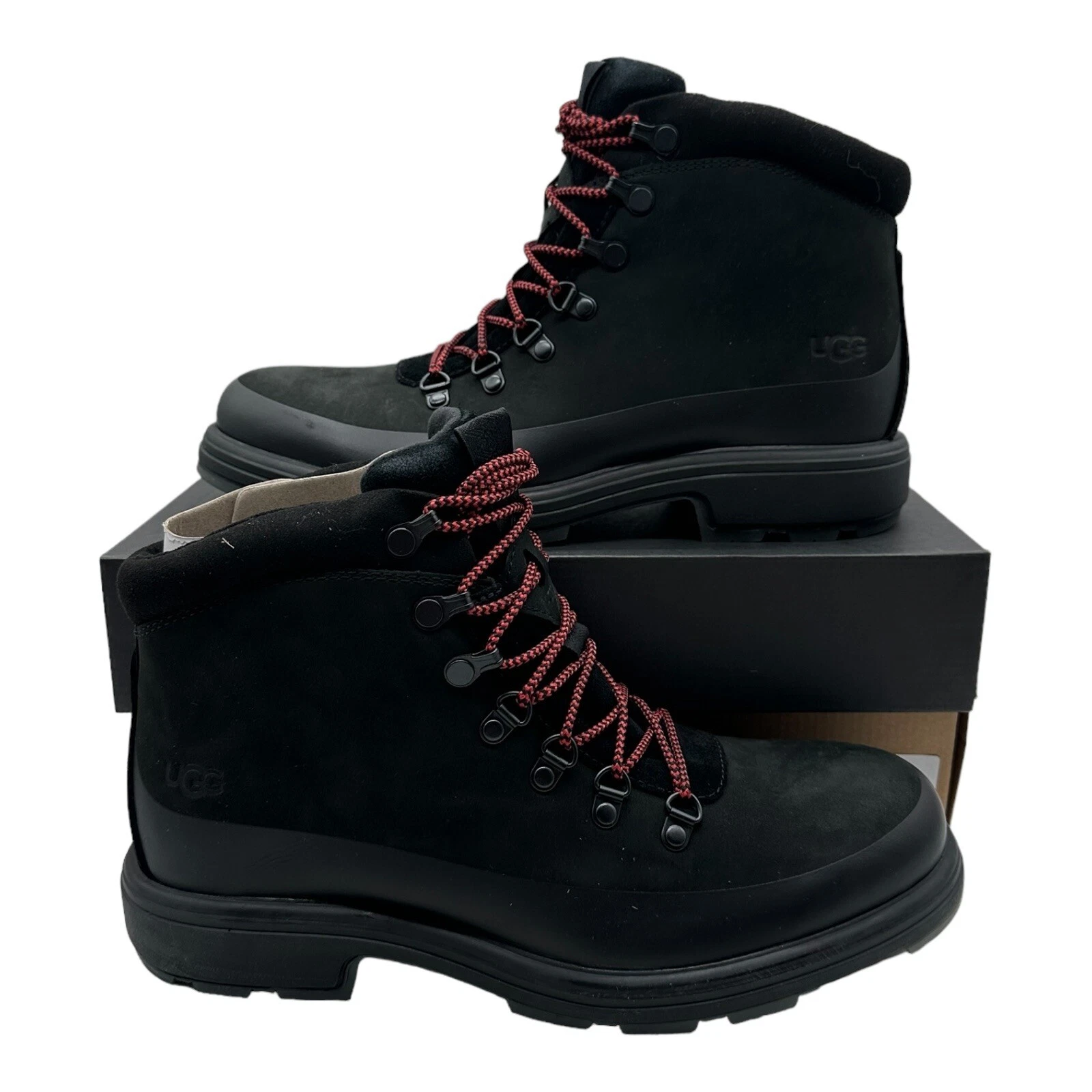 UGG Biltmore Hiking Boots Men's Size 8 Black Leather Waterproof Mid Chelsea
