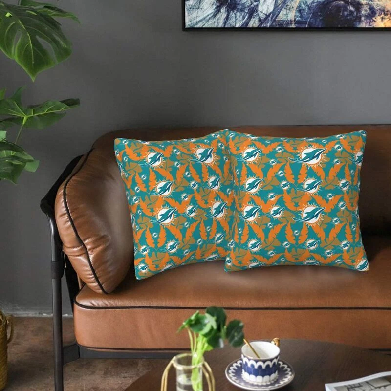 Miami Dolphins Throw Pillow, Gift For Football Lover