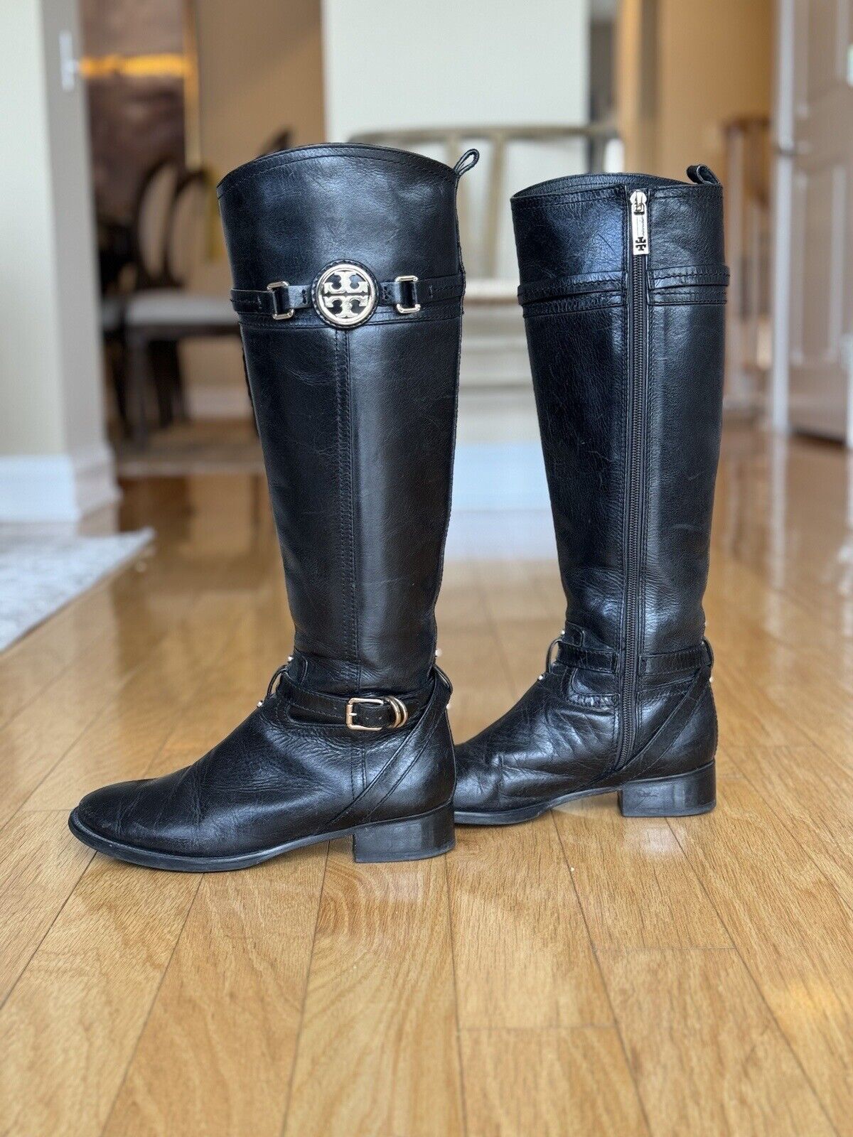Tory Burch Black Calista Leather Riding Boot- 6.5 - image 3