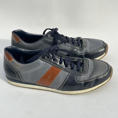 Rieker Women's Leather Sneakers Lace Up Shoes Blue Gray Trainers Sz 41 W9 M8