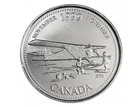 1999 Canadian 25 Cent November: The Airplane Opens The North Quarter Coin UNC