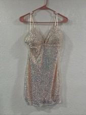 Fashion Nova Formal Sequins Dress, Size Large Cocktail