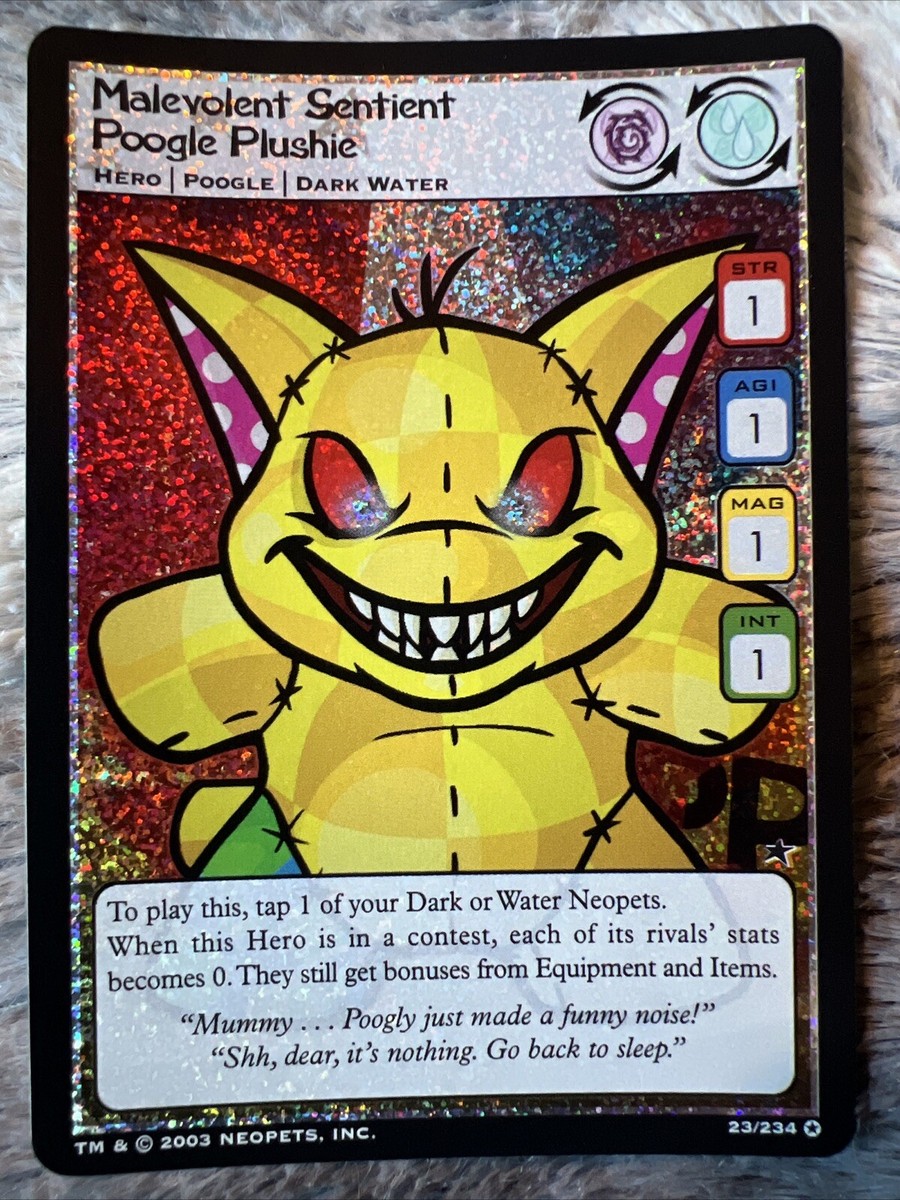 「ヘッドノッカー」ウンパルンパのボブルヘッド人形２体　ゴールドチケット　カード Neopets TCG - Malevolent Sentient Poogle Plushie 23/234 UR - Base