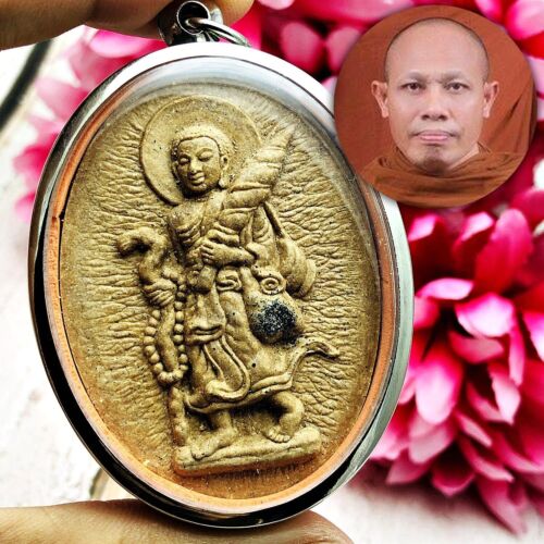 Amulette thaïlandaise miniature Jumbo Walking Sivali argent bronze Klangseng Be2554 #16867 - Photo 1/11