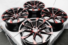 Kudo Racing Intimidate 18x8 5x114.3 Black Red Oil Face Chrome Rivets Wheels Rims Kudo Racing Intimidate 18x8 5x114.3 Black Red Oil Face Chrome Rivets Wheels Rims
