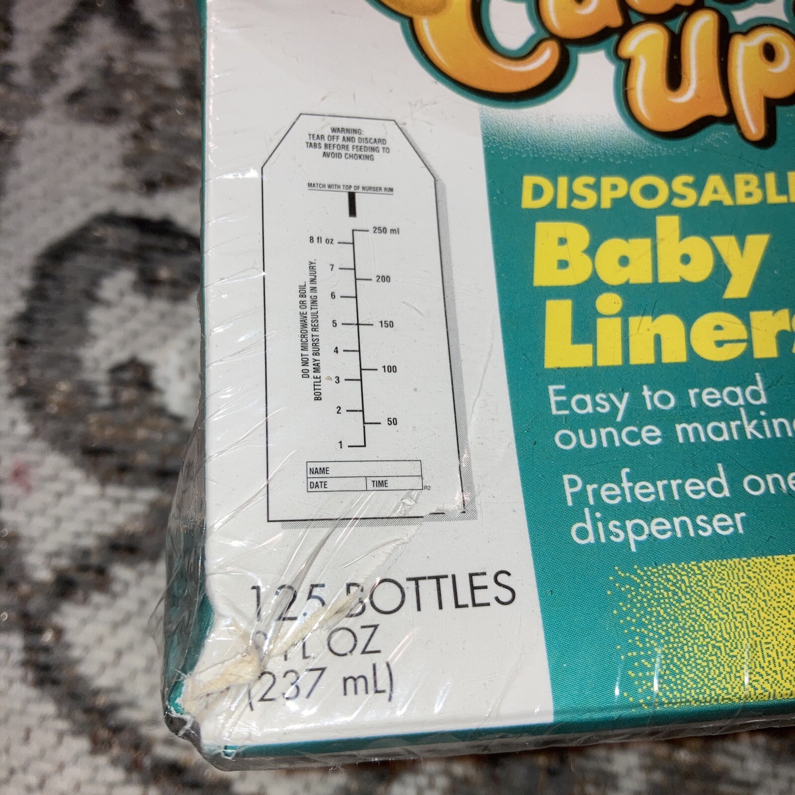 Cuddle Ups 125 Baby Disposable 8oz Bottle Liners New Sealed fits Playtex Evenflo