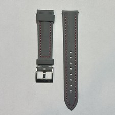 GRAY/GREY High Quality Real Sailcloth Waterproof Watch Strap RED Stitch