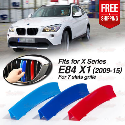 M-Sport 7 Slats Kidney Grill Grille 3 Color Cover Clips for BMW X1 E84 2009-2015