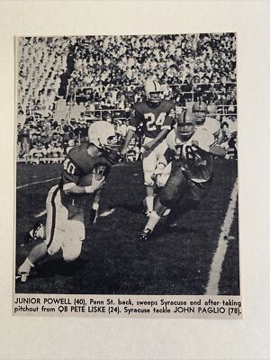 Pete Liske J Powell Paglio Penn State Syracuse 1963 S&S Football Pictorial Panel