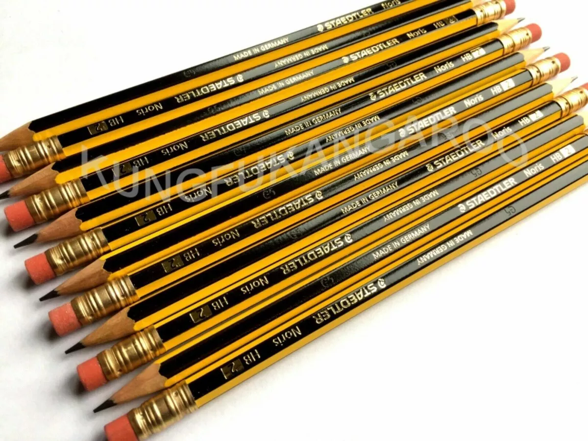 STAEDTLER HB2 PENCILS ERASER TIP DRAWING SKETCHING SCHOOL ART