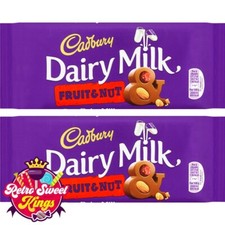 Image of Cadbury Fruit & Nut Dairy Milk Bar 110g New Gift Milk Chocolate Fathers Day Hall