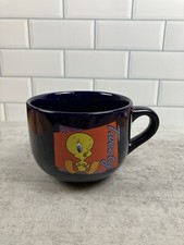 Vintage Warner Bros Looney Tunes Tweety Bird Blue Coffee/Tea/Soup Bowl 1998