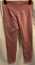 Women's Medium Yoga Pants Blush Pink Athletic Leggings Stretchy Comfortable