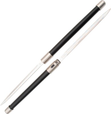 Twin Sword 11.75'' Sharpened Stainless Double Edge Blades Black Metal Handles