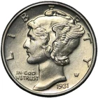 1931 Mercury Silver Dime AU NICE LUSTER!