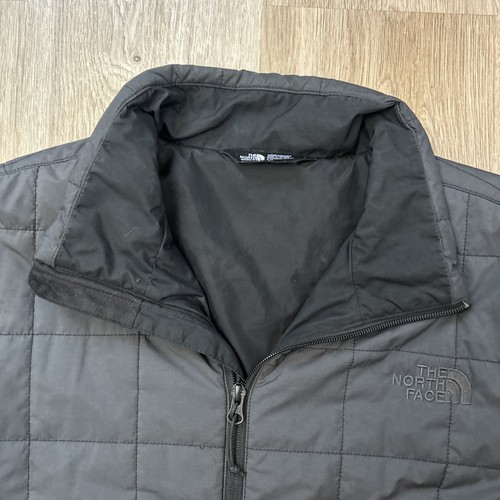 The North Face Primaloft gefütterte Jacke Herren klein grau gesteppt durchgehender Reißverschluss Mantel - Bild 2 von 10