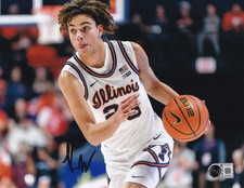 KEATON WAGLER signed (ILLINOIS FIGHTING ILLLINI basketball 8X10 BECKETT BY085656